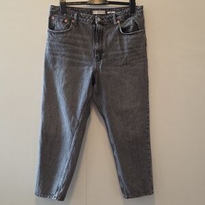 Mango Mom Gray Acid Wash Jeans Size 14